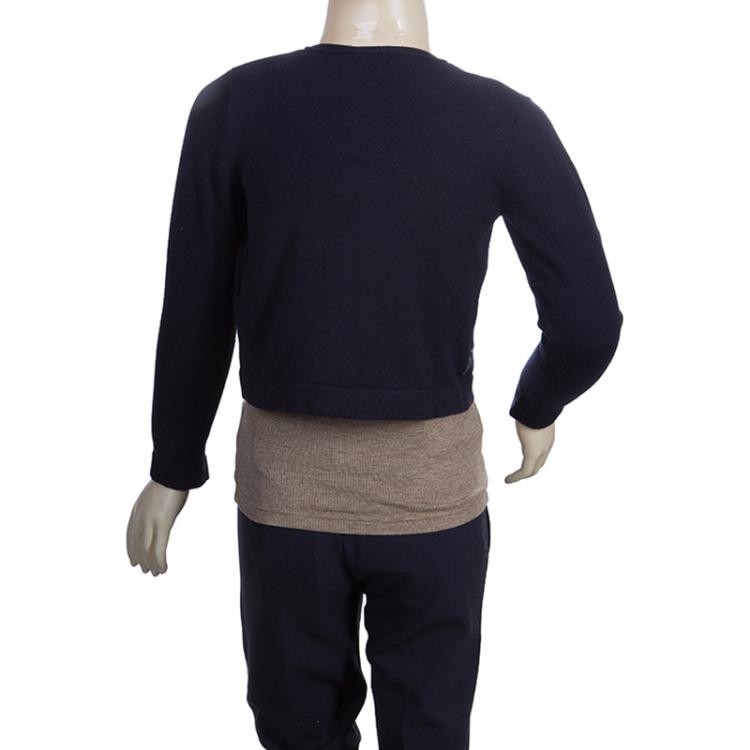 Pre Owned Armani Junior Navy Cropped Cardigan 4 Yrs