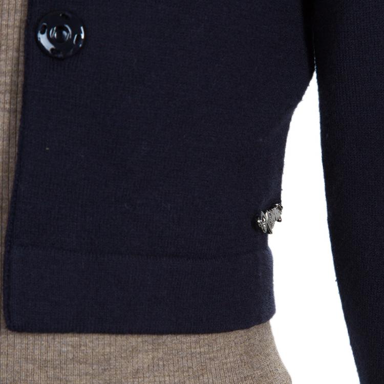 Pre Owned Armani Junior Navy Cropped Cardigan 4 Yrs