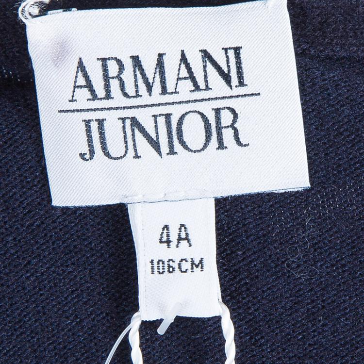 Pre Owned Armani Junior Navy Cropped Cardigan 4 Yrs