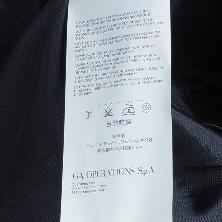 Pre Owned Armani Junior Navy Blue Diamond Jacquard Long Sleeve Bolero Jacket 15 Yrs