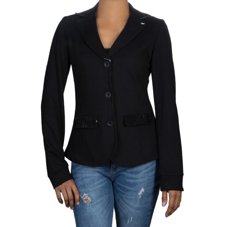 Pre Owned Armani Junior Black Sequin Detail Blazer 14 Yrs