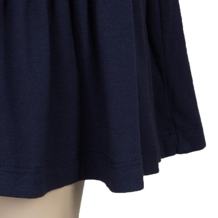 Pre Owned Armani Junior Navy Peter-Pan Collar Long Sleeve Dress 7 Yrs