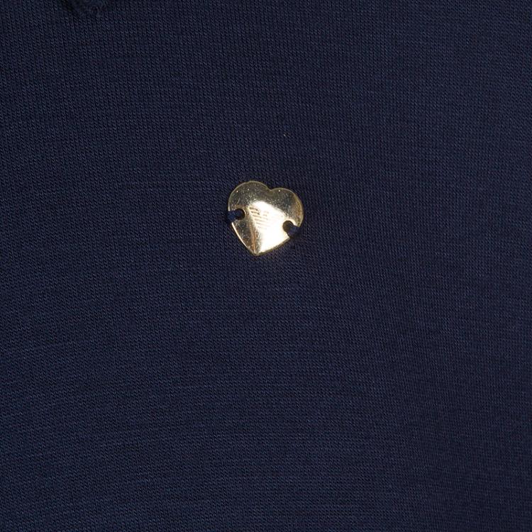 Pre Owned Armani Junior Navy Peter-Pan Collar Long Sleeve Dress 7 Yrs