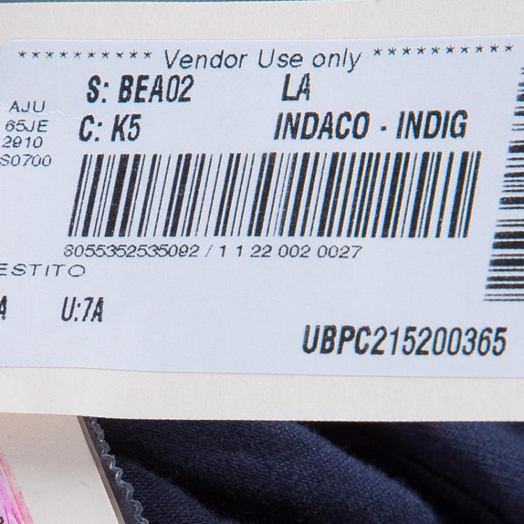 Pre Owned Armani Junior Navy Peter-Pan Collar Long Sleeve Dress 7 Yrs