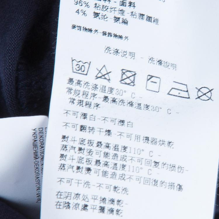 Pre Owned Armani Junior Navy Peter-Pan Collar Long Sleeve Dress 7 Yrs