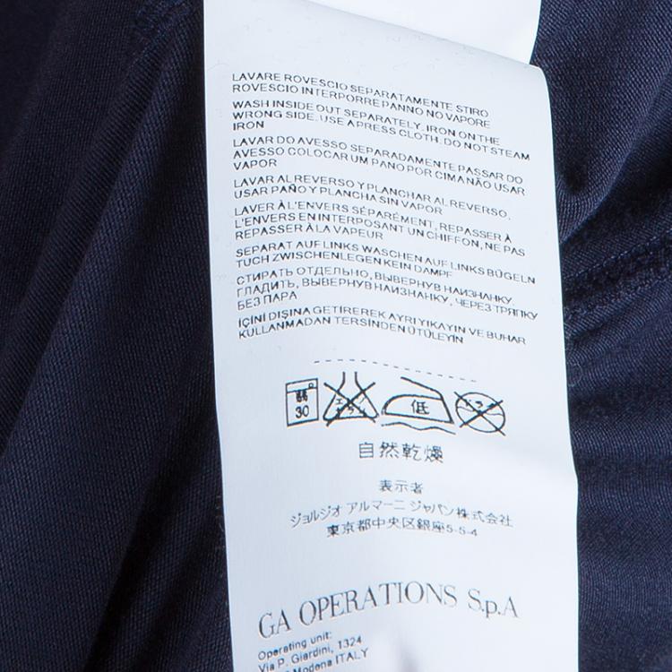 Pre Owned Armani Junior Navy Peter-Pan Collar Long Sleeve Dress 7 Yrs