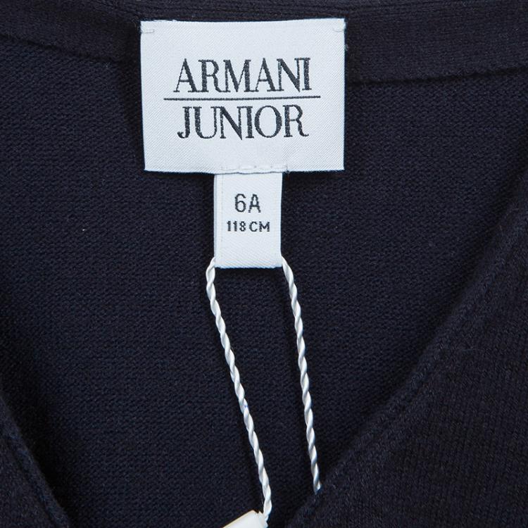 Pre Owned Armani Junior Navy Blue Cardigan 6 Yrs
