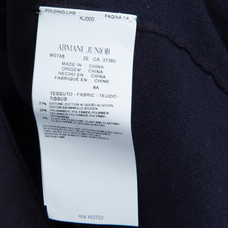 Pre Owned Armani Junior Navy Blue Cardigan 6 Yrs