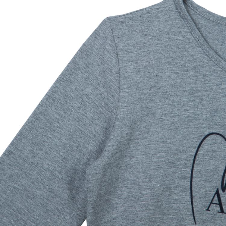 Pre Owned Armani Junior Grey Long Sleeve Flock Print T Shirt 12 Yrs