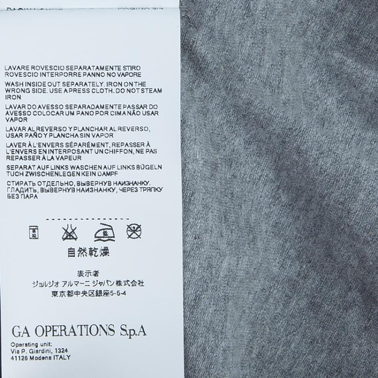 Pre Owned Armani Junior Grey Long Sleeve Flock Print T Shirt 12 Yrs