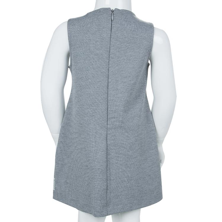 Pre Owned Armani Junior Grey Sequin Pocket Detail Sleeveless Jersey Dress 2 Yrs 