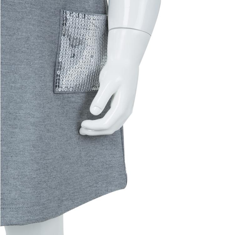 Pre Owned Armani Junior Grey Sequin Pocket Detail Sleeveless Jersey Dress 2 Yrs 