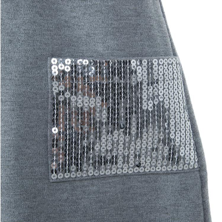 Pre Owned Armani Junior Grey Sequin Pocket Detail Sleeveless Jersey Dress 2 Yrs 