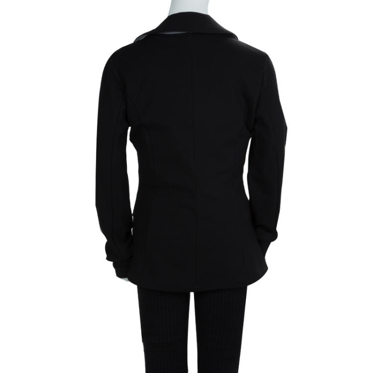 Pre Owned Armani Junior Black Sequinned Faux Pocket Detail Blazer 12 Yrs