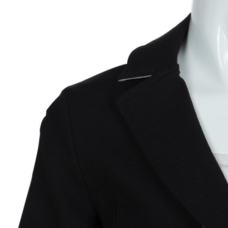 Pre Owned Armani Junior Black Sequinned Faux Pocket Detail Blazer 12 Yrs