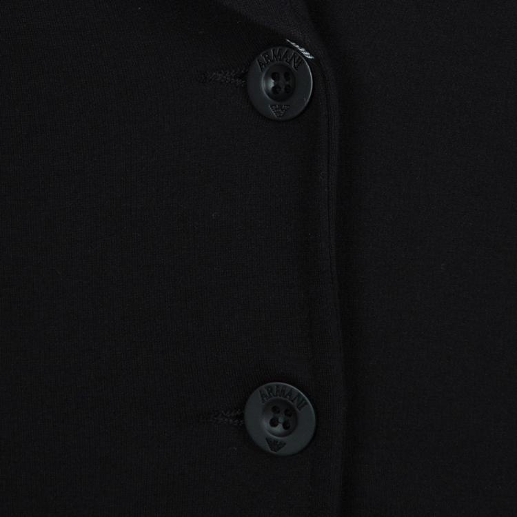 Pre Owned Armani Junior Black Sequinned Faux Pocket Detail Blazer 12 Yrs