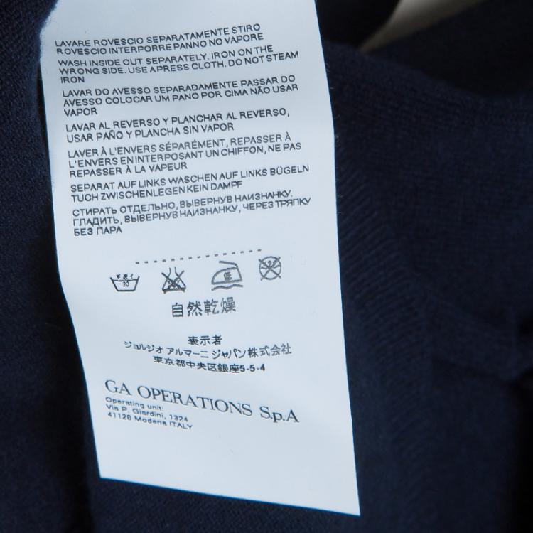 Pre Owned Armani Junior Navy Blue Long Sleeve Buttondown Cardigan 4 Yrs