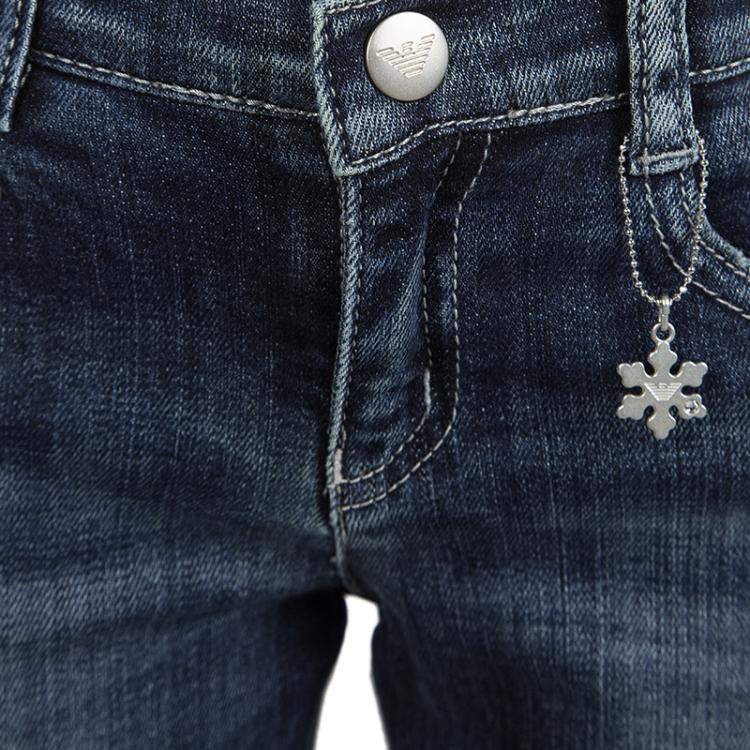 Pre Owned Armani Junior Indigo Dark Wash Denim Super Slim Fit Jeans 6 Yrs