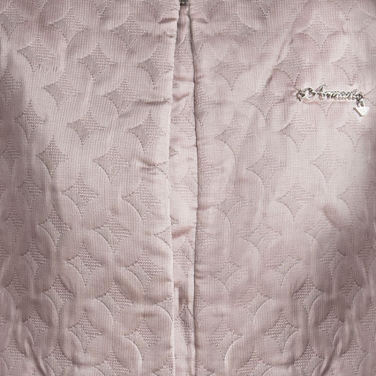 Pre Owned Armani Junior Beige Diamond Jacquard Long Sleeve Bolero Jacket 10 Yrs