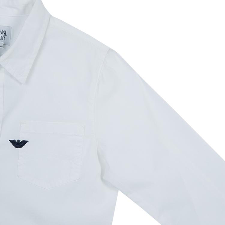 Pre Owned Armani Junior White Long Sleeve Buttondown Cotton Shirt 7 Yrs