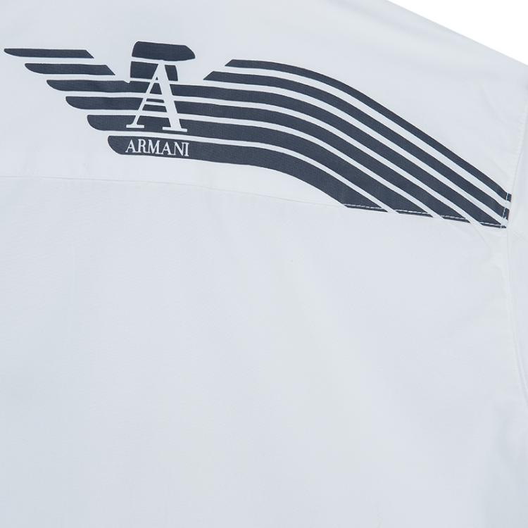 Pre Owned Armani Junior White Long Sleeve Buttondown Cotton Shirt 7 Yrs