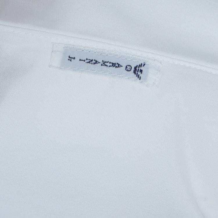Pre Owned Armani Junior White Long Sleeve Buttondown Cotton Shirt 7 Yrs