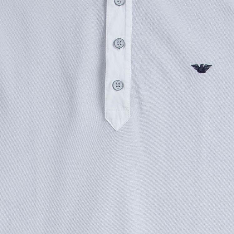 Pre Owned Armani Junior Pale Grey Polo T-Shirt 14 Yrs