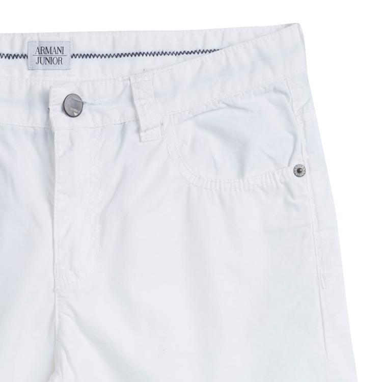 Pre Owned Armani Junior White Cotton Bermuda Shorts 12 Yrs