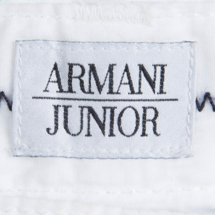 Pre Owned Armani Junior White Cotton Bermuda Shorts 12 Yrs