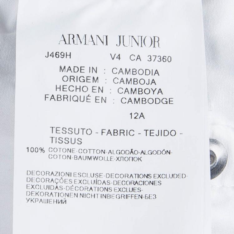 Pre Owned Armani Junior White Cotton Bermuda Shorts 12 Yrs