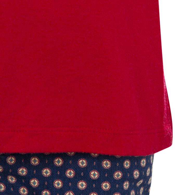 Pre Owned Armani Junior Red Flock Print Long Sleeve T Shirt 4 Yrs