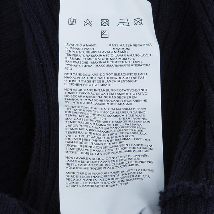 Pre Owned Armani Junior Navy Blue Rib Knit Mandarin Collar Dolman Sleeve Top 3 Yrs