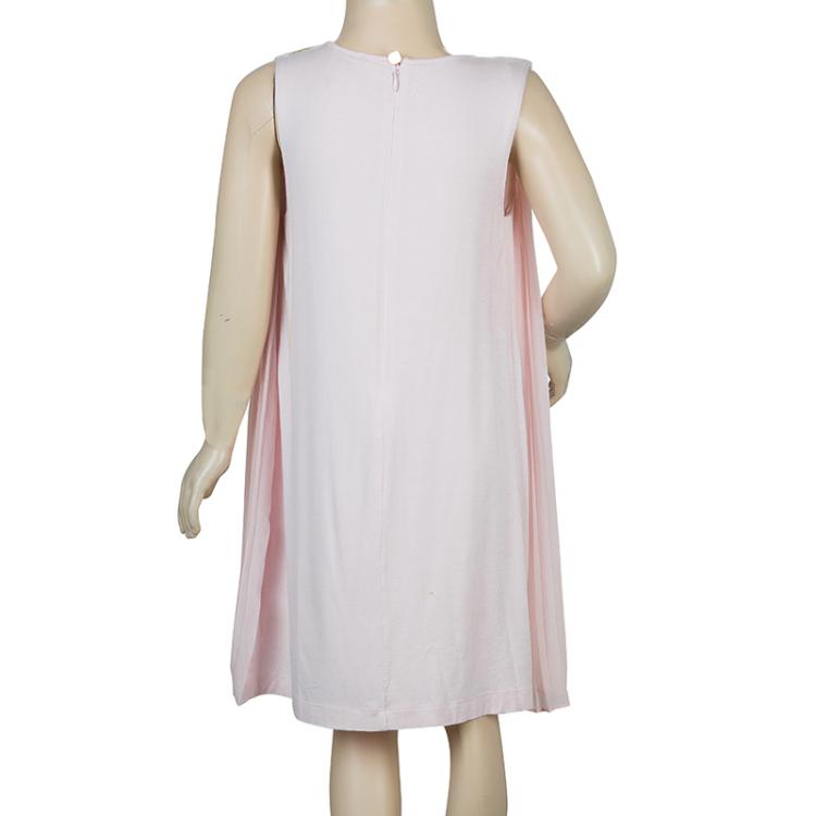 Pre Owned Armani Junior Pastel Pink Pleated Sleeveless Dress 10 Yrs