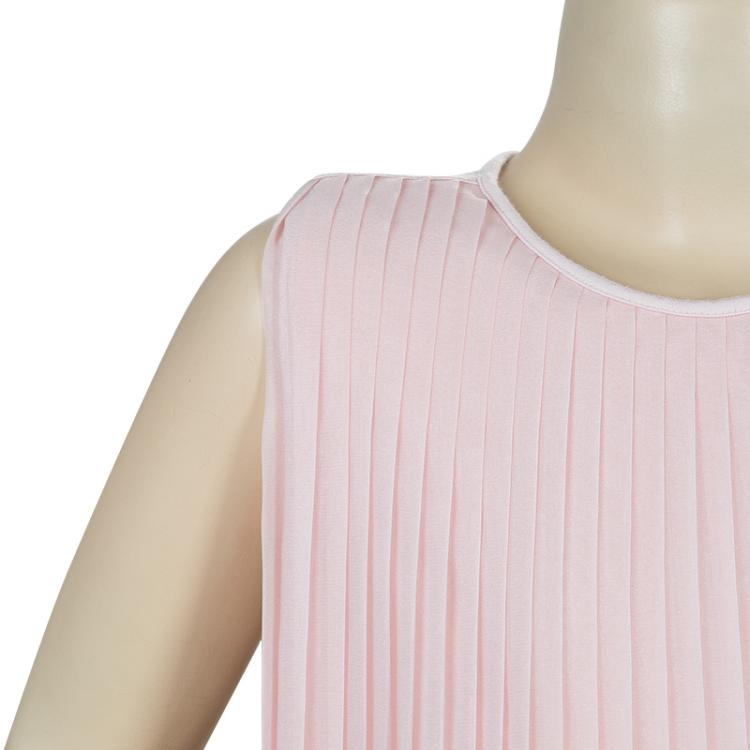 Pre Owned Armani Junior Pastel Pink Pleated Sleeveless Dress 10 Yrs