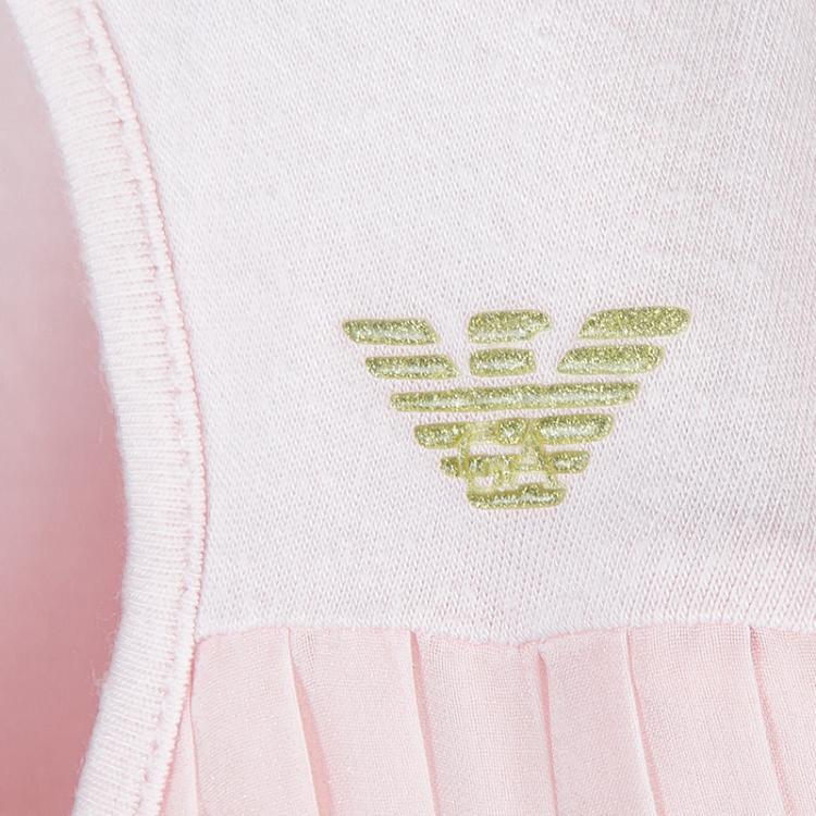 Pre Owned Armani Junior Pastel Pink Pleated Sleeveless Dress 10 Yrs