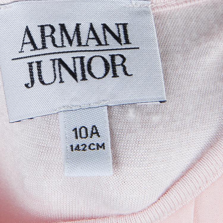 Pre Owned Armani Junior Pastel Pink Pleated Sleeveless Dress 10 Yrs