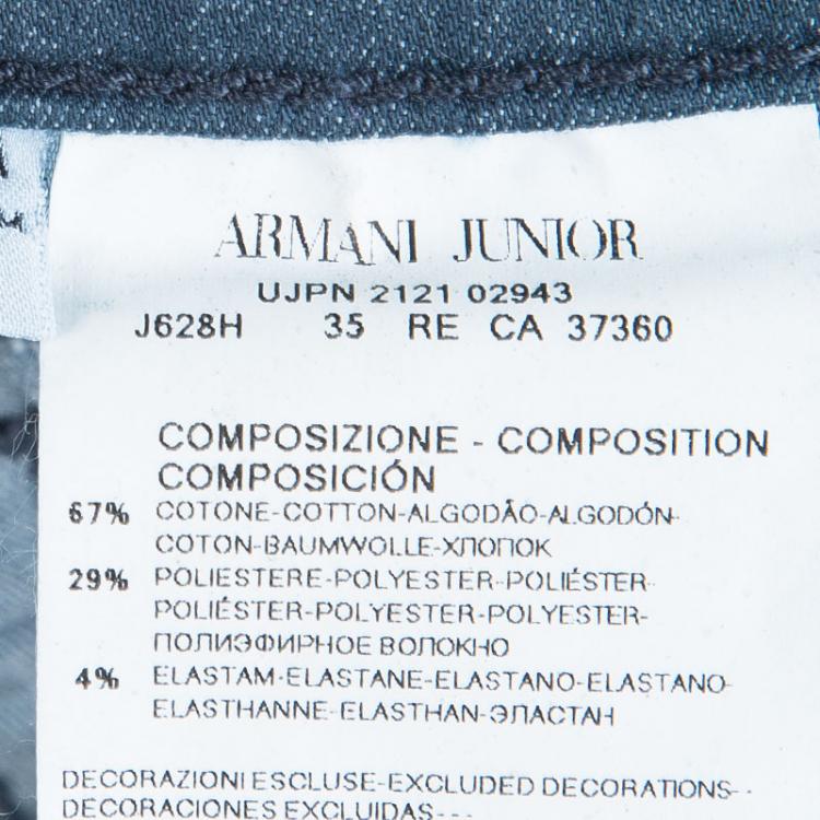 Pre Owned Armani Junior Grey Denim Faux Pockets Jeggings 5 YRS