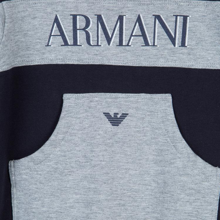 Pre Owned Armani Baby Navy Blue Logo Onesie 6 Months