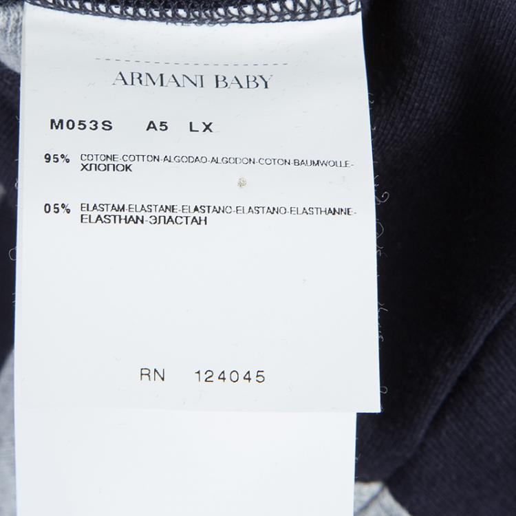 Pre Owned Armani Baby Navy Blue Logo Onesie 6 Months