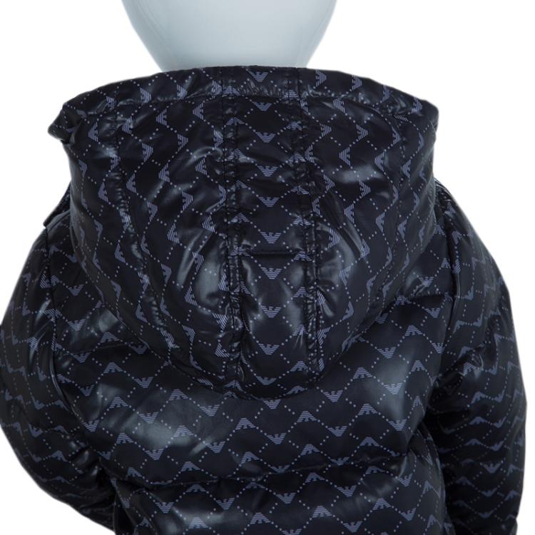 Pre Owned Armani Baby Navy Blue Quilted Hooded Down Jacket 12 Months
