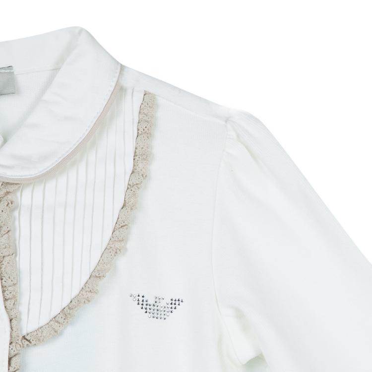 Pre Owned Armani Baby Off White Crochet Detail Onesie 9 Months