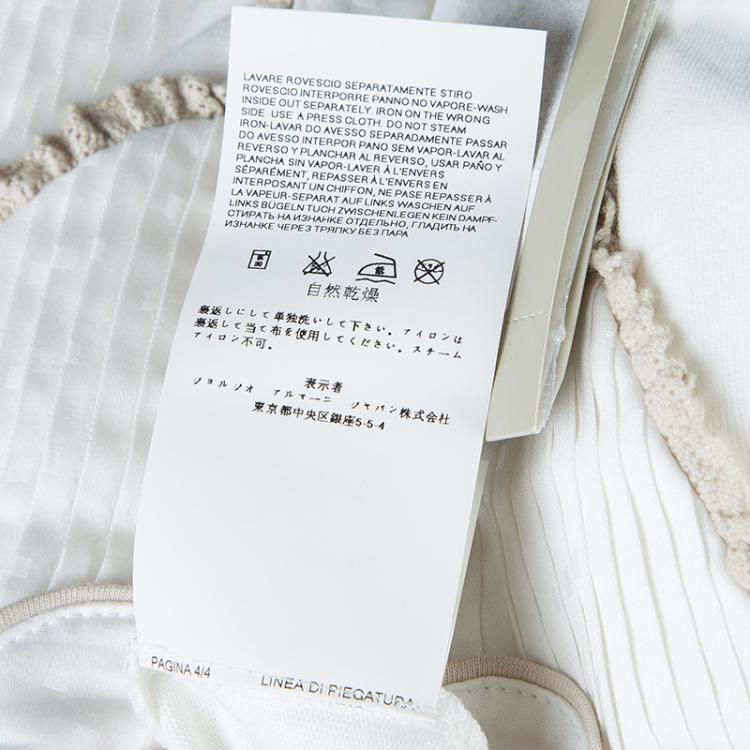 Pre Owned Armani Baby Off White Crochet Detail Onesie 9 Months