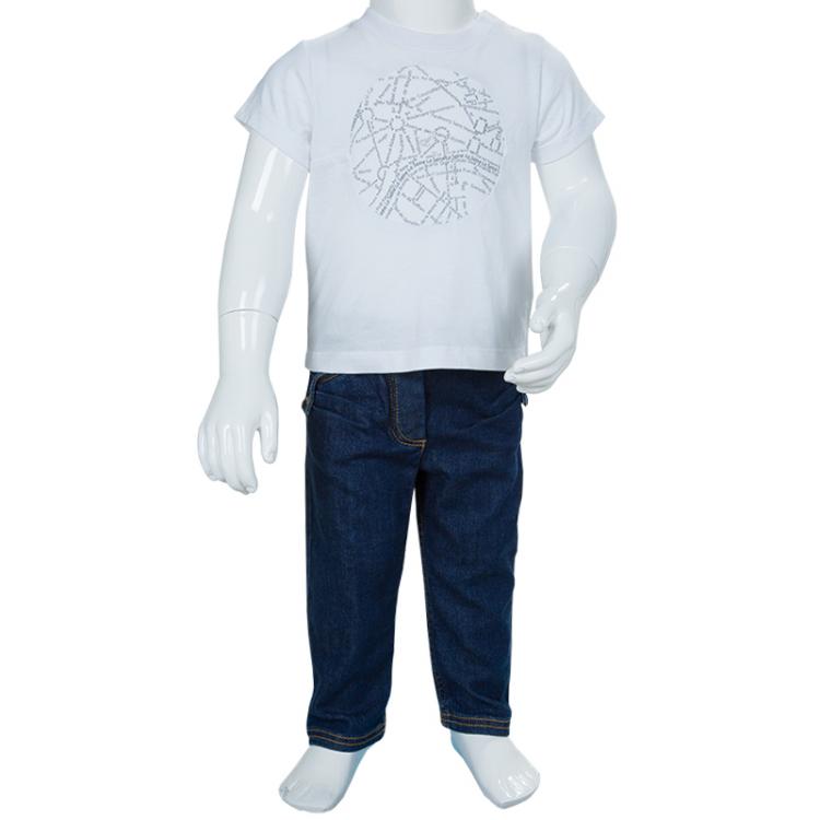 Pre Owned Baby Dior White Printed T Shirt 6 Months