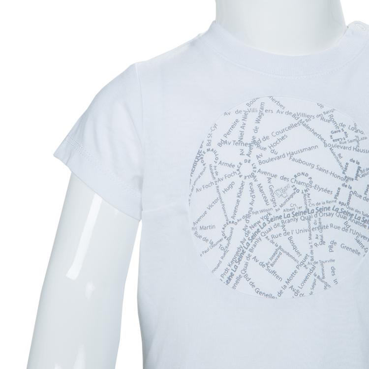 Pre Owned Baby Dior White Printed T Shirt 6 Months