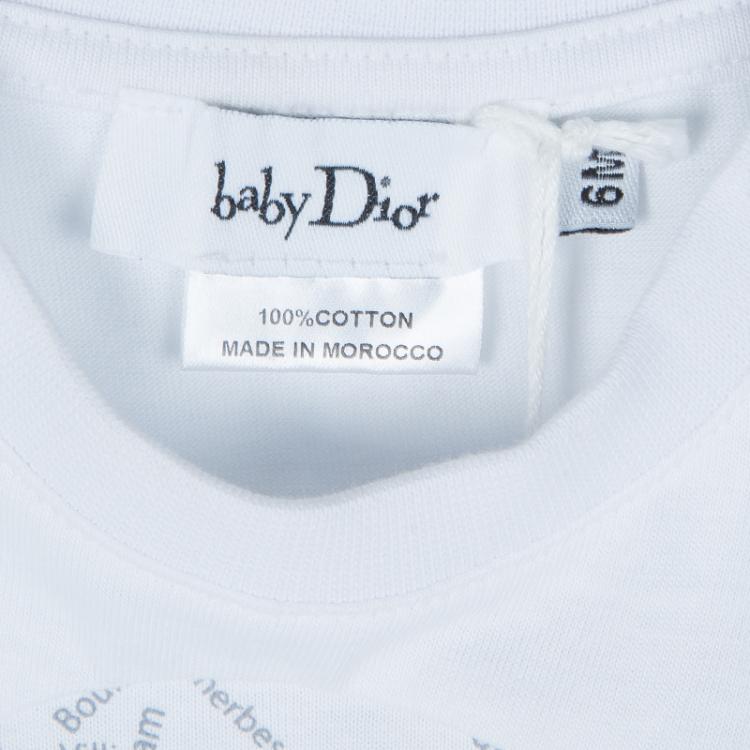 Pre Owned Baby Dior White Printed T Shirt 6 Months