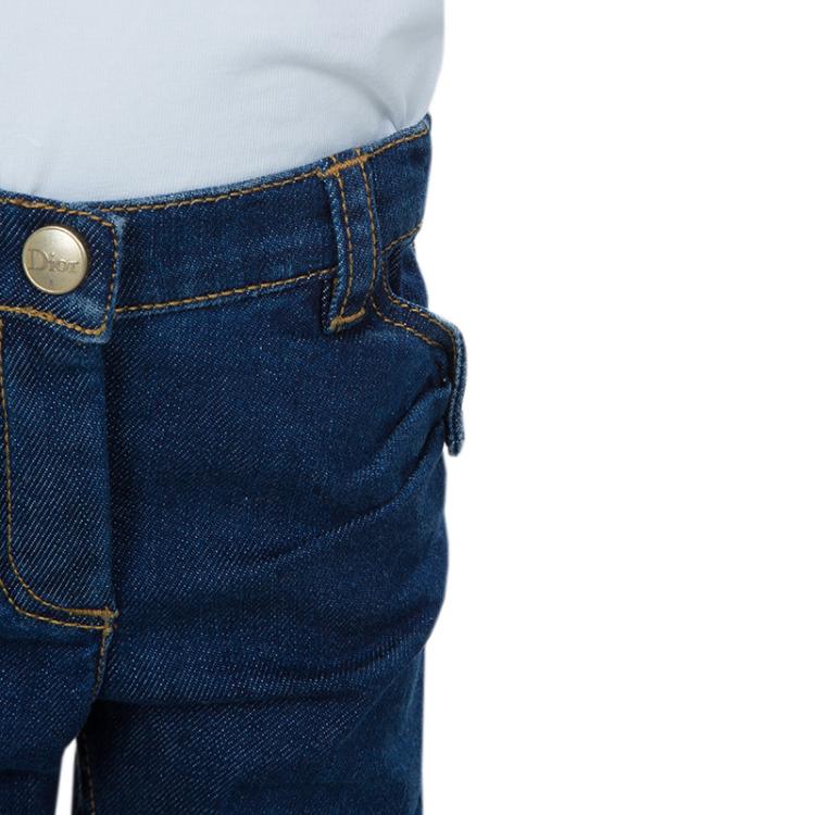 Pre Owned Baby Dior Dark Wash Denim Jeans 9 Months