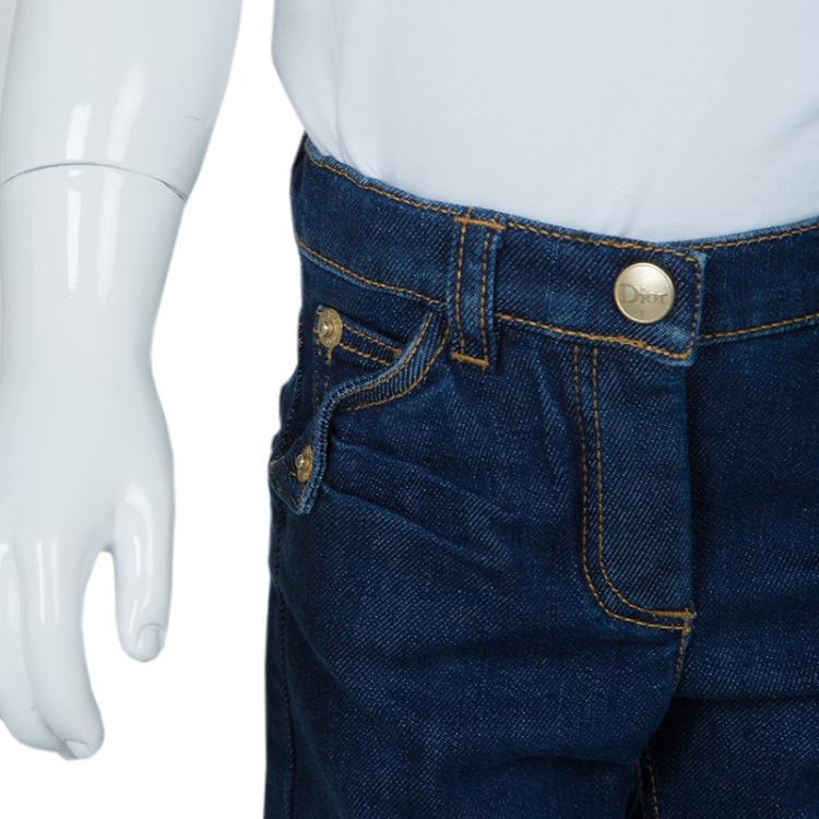 Pre Owned Baby Dior Dark Wash Denim Jeans 9 Months