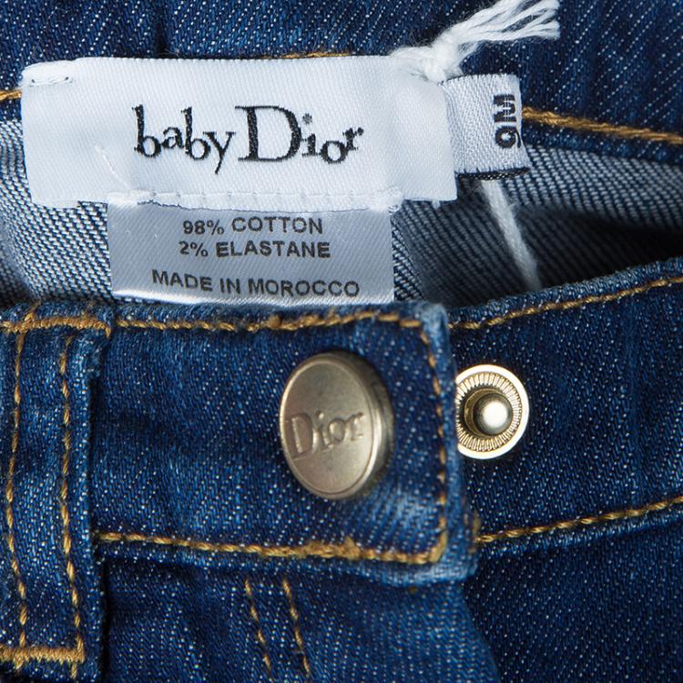 Pre Owned Baby Dior Dark Wash Denim Jeans 9 Months