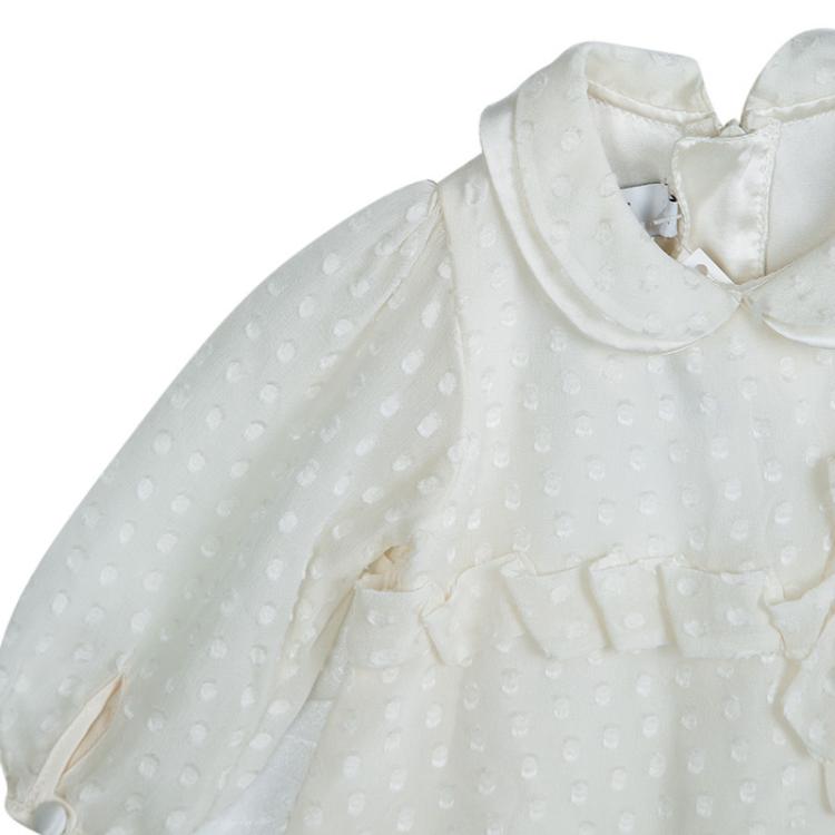 Pre Owned Baby Dior White Silk Dobby Dress 3 Months 