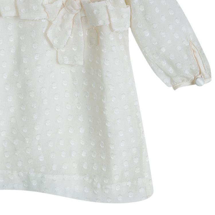 Pre Owned Baby Dior White Silk Dobby Dress 3 Months 
